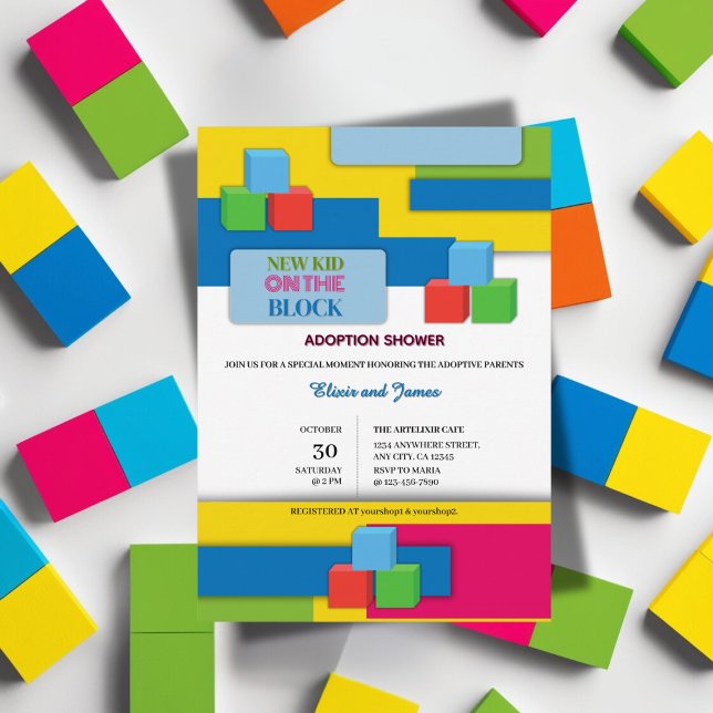 New Kid On The Block Adoption Foster Baby Shower Invitation (Creator Uploaded)