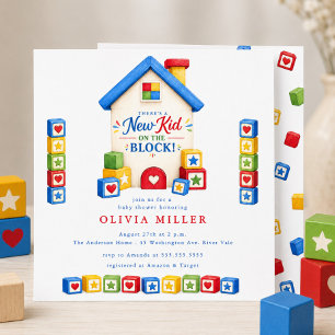 New Kid on the Block Baby Shower Invitation