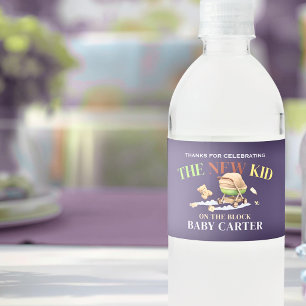 New Kid On The Block Baby Shower Water Bottle Label