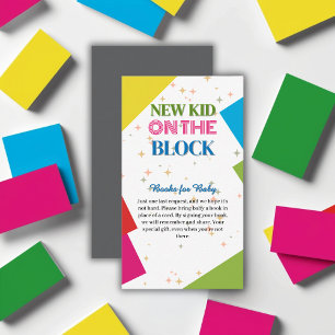 New Kid on the Block Colourful Baby Shower Enclosure Card