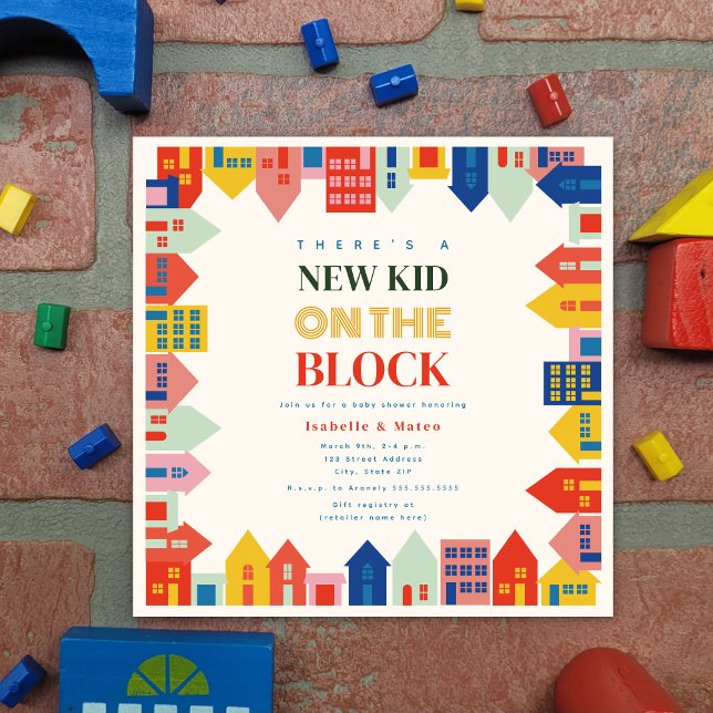 New Kid On The Block Neighbourhood baby Shower Invitation (Creator Uploaded)