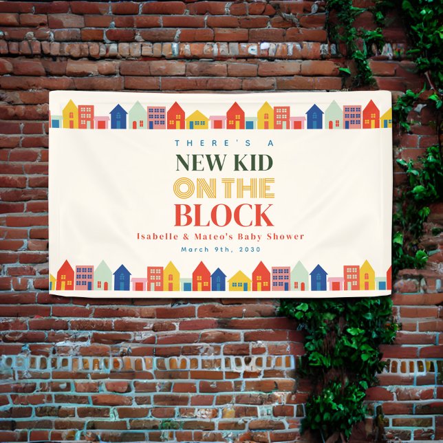 New Kid On The Block Neutral Homes Baby Shower Banner (Creator Uploaded)