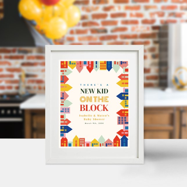 New Kid On The Block Neutral Houses Baby Shower Poster (Creator Uploaded)