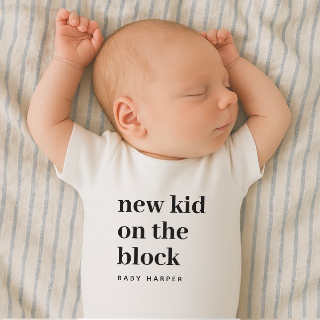 New Kid on the Block Newborn Arrival Baby Bodysuit (Creator Uploaded)