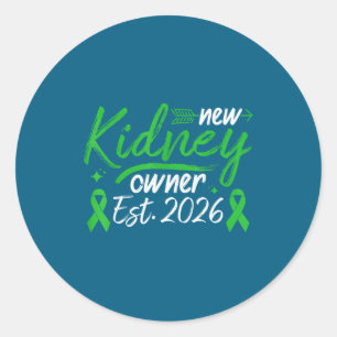 New kidney owner 2026 kidney transplant survivor classic round sticker