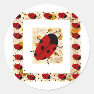 New Lady Bugs Classic Round Sticker