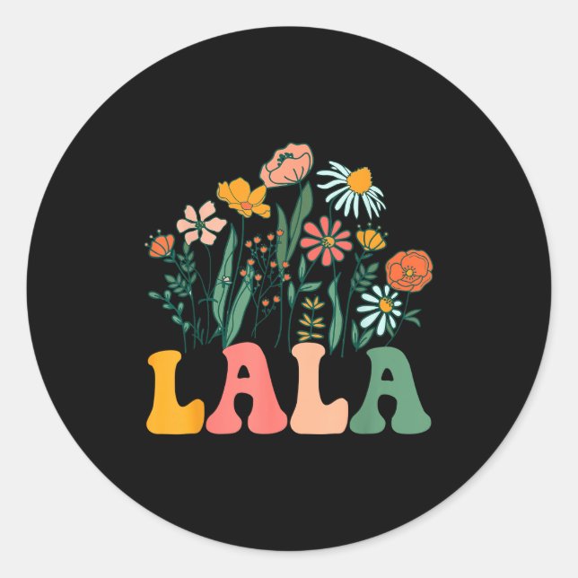 New Lala Wildflower First Birthday &amp; Baby Show Classic Round Sticker (Front)