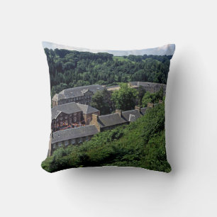 New Lanark Scotland Postcard Poster Photo Block Ca Cushion