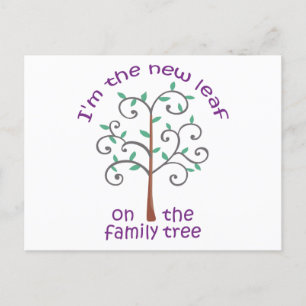 New Leaf on Family Tree Announcement Postcard