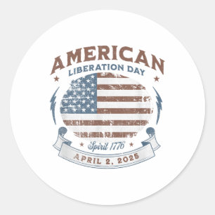 New! Liberation Day American Liberation Day April Classic Round Sticker