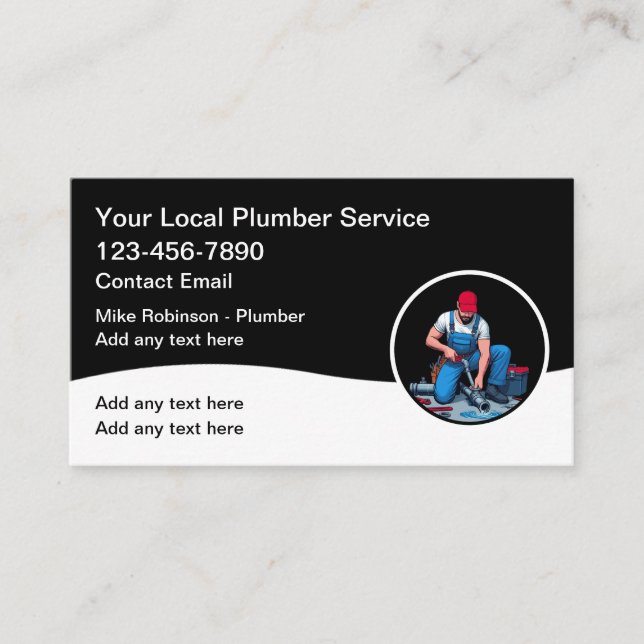 New Licensed Plumber Business Cards (Front)