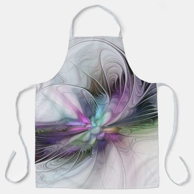 New Life, Colourful Abstract Fractal Art Fantasy Apron (Front)