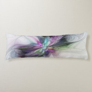 New Life, Colourful Abstract Fractal Art Fantasy Body Cushion