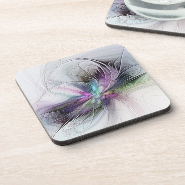 New Life, Colourful Abstract Fractal Art Fantasy Coaster (Left Side)