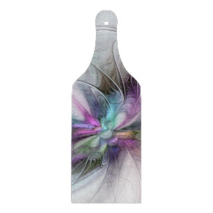 New Life, Colourful Abstract Fractal Art Fantasy Cutting Board