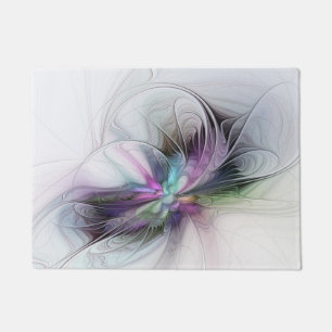 New Life, Colourful Abstract Fractal Art Fantasy Doormat