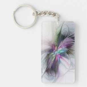 New Life, Colourful Abstract Fractal Art Fantasy Key Ring