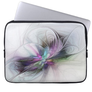 New Life, Colourful Abstract Fractal Art Fantasy Laptop Sleeve