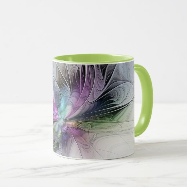 New Life, Colourful Abstract Fractal Art Fantasy Mug (Front Right)