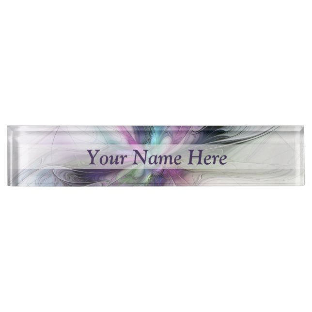 New Life, Colourful Abstract Fractal Art Fantasy Nameplate (Front)