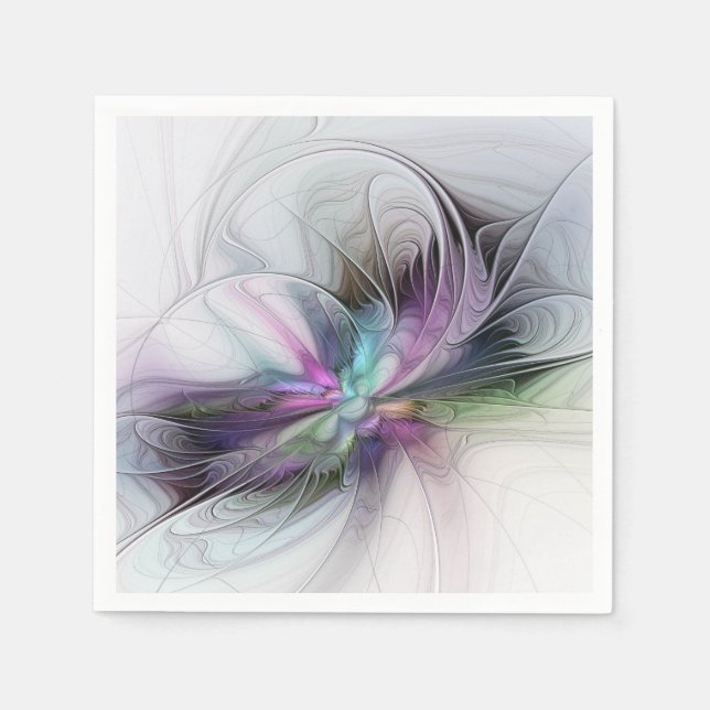 New Life, Colourful Abstract Fractal Art Fantasy Napkin (Front)