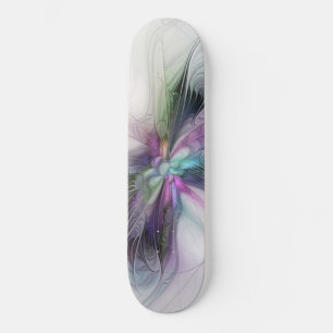 New Life, Colourful Abstract Fractal Art Fantasy Skateboard