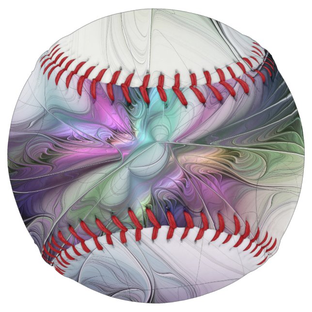 New Life, Colourful Abstract Fractal Art Fantasy Softball (Front)