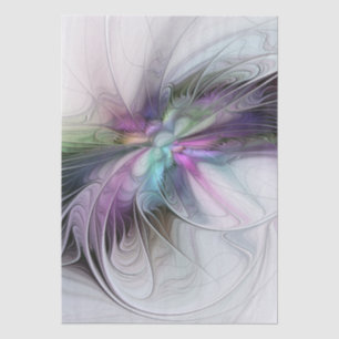 New Life, Colourful Abstract Fractal Art Fantasy Tissue Paper