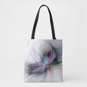 New Life, Colourful Abstract Fractal Art Fantasy Tote Bag