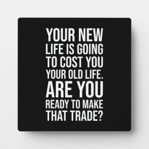 New Life - Hustle, Gym and Success Motivational Plaque
