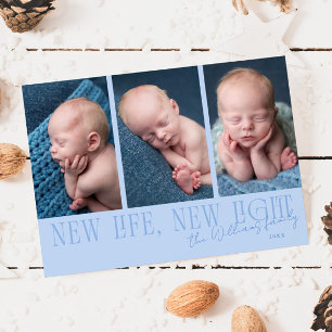 New Life New Light Icy Blue Birth Announcement