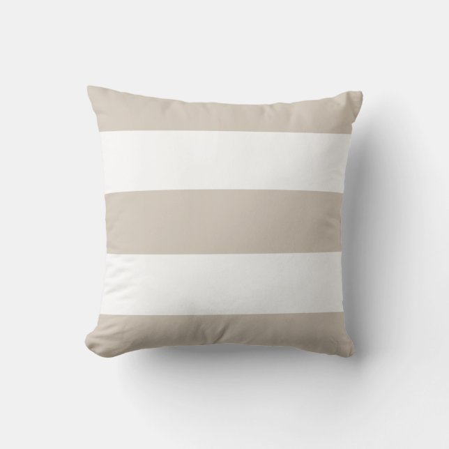 New Light Khaki & White Stripe Couch Pillow Gift (Front)