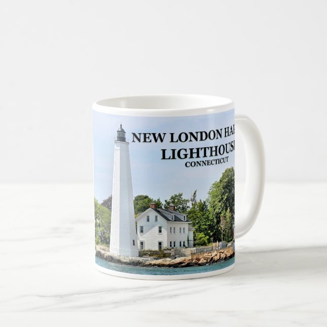 New London Harbour Lighthouse, Connecticut Mug (Front Right)