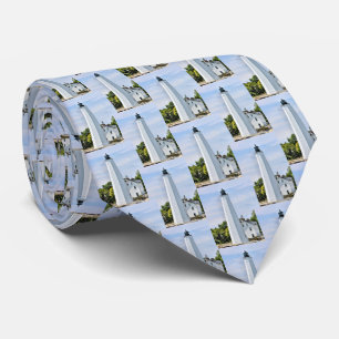 New London Harbour Lighthouse, CT Mens Tie