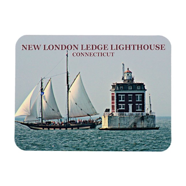 New London Ledge Light, Connecticut Photo Magnet (Horizontal)