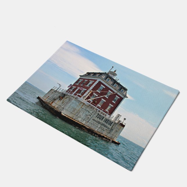 New London Ledge Lighthouse, Connecticut Door Mat (Angled)