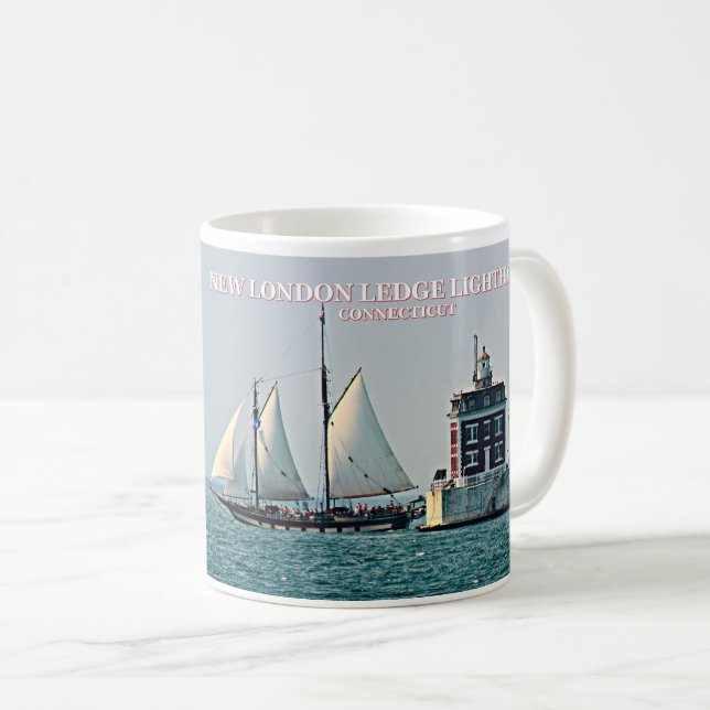 New London Ledge Lighthouse, Connecticut Mug (Front Right)