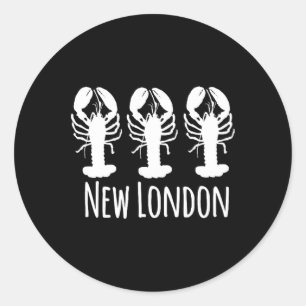 New London Nautical Coastal Lobster Fishing Sailin Classic Round Sticker