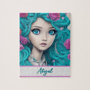 New London Princess with Turquoise Hair and Eyes Jigsaw Puzzle