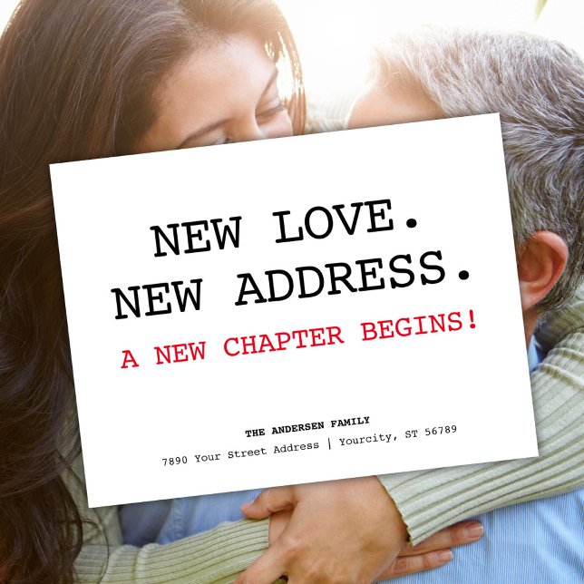 New Love Address Simple Minimalist Moving Announcement Postcard (New Love Address Simple Minimalist Moving Announcement Postcard)
