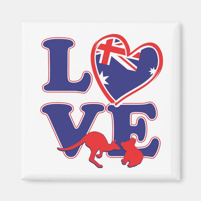 NEW-Love-From-Australia-Heart-and-Animals Magnet (Front)