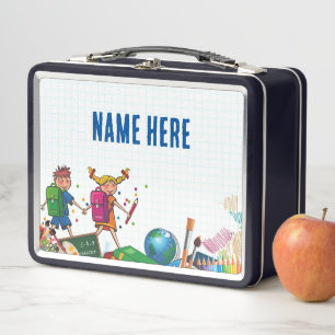 NEW! Lunchbox - Back to School Metal - Black