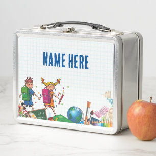NEW! Lunchbox - Back to School Metal - Stainless