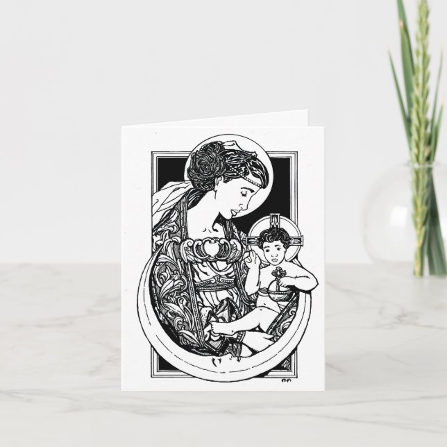 NEW! Madonna and Child Christmas Card! Holiday Card (Front)