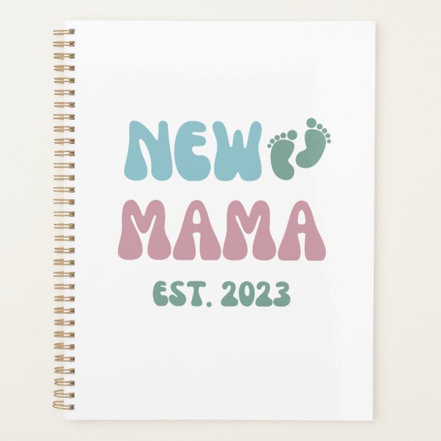 New Mama Est 2023 - Planner with Gold Binding (Front)