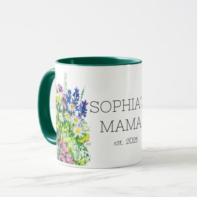 New Mama mug, wildflowers Mug (Front Left)