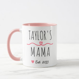 New Mama with Custom Name, Title & Est. Year Mug