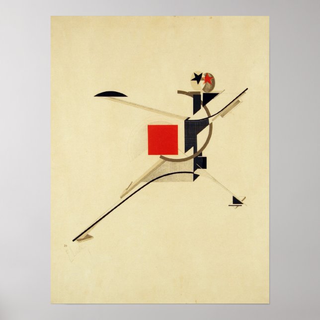 New Man by El Lissitzky Abstract Poster (Front)