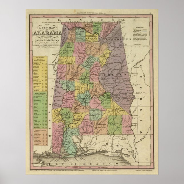 New Map Of Alabama Poster (Front)