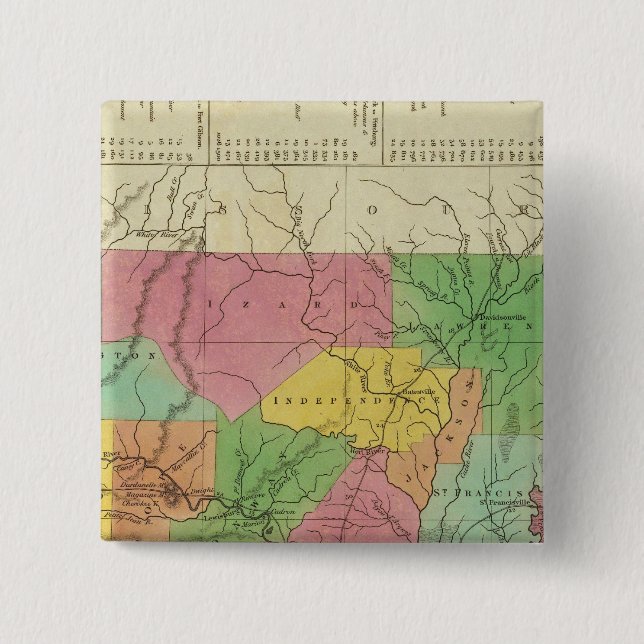 New Map Of Arkansas 2 15 Cm Square Badge (Front)